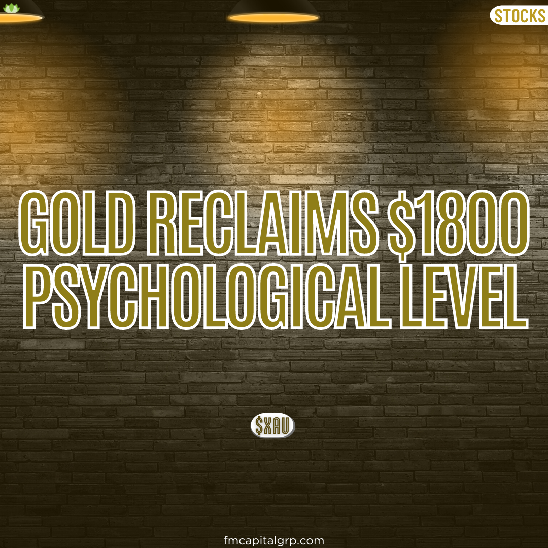 Gold reclaims $1800 psychological level